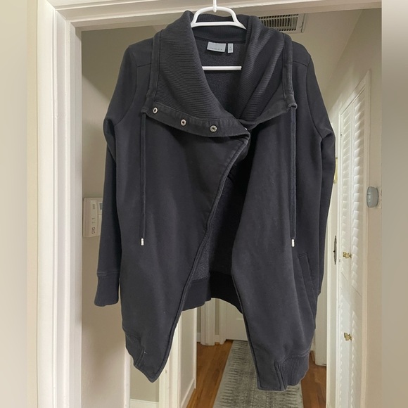 Athleta Heavy Cotton High Neck Open Jacket - Picture 1 of 8